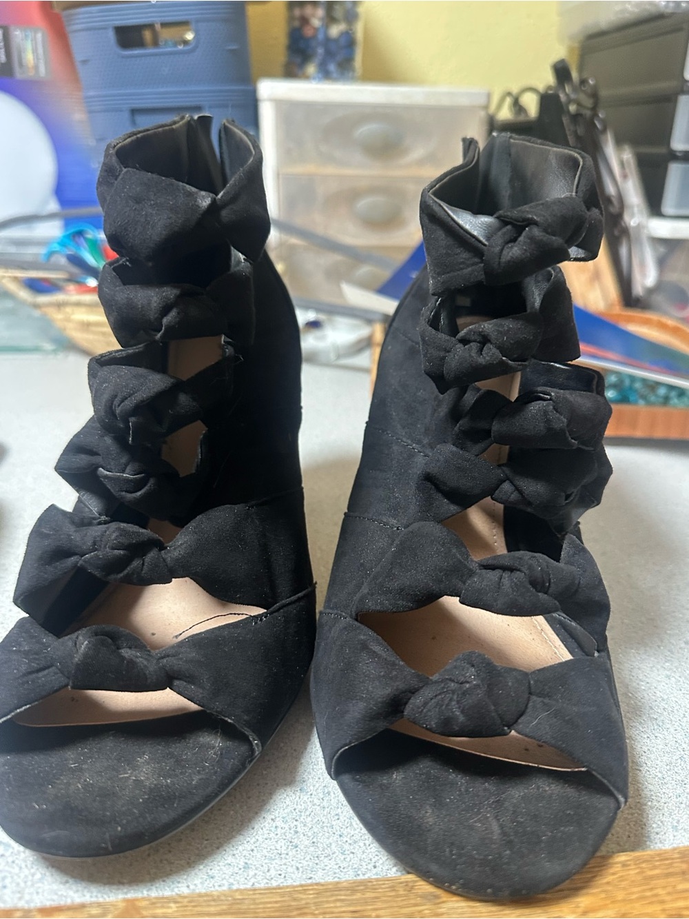 torrid Black Knotted Peep-Toe Heels